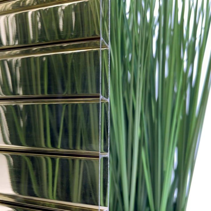 Acrylglas Stegdoppelplatte | 16 mm | Profil DUO | Sparpaket | Plattenbreite 980 mm | Bronze | Breite 8,14 m | Länge 5,00 m #3