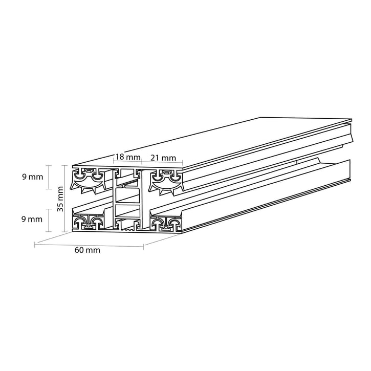 Acrylglas Stegdoppelplatte | 16 mm | Profil Mendiger | Sparpaket | Plattenbreite 980 mm | Klar | Breite 6,12 m | Länge 2,50 m #7