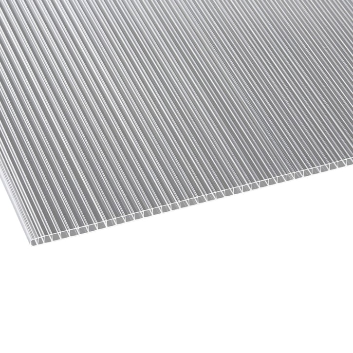 Polycarbonat Doppelstegplatte | 10 mm | Profil A4 | Sparpaket | Plattenbreite 1050 mm | Klar | Beids. UV-Schutz | Breite 3,30 m | Länge 5,00 m #3