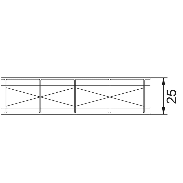 Polycarbonat Stegplatte | 25 mm | Profil A3 | Sparpaket | Plattenbreite 980 mm | Klar | Extra Stark | Breite 3,08 m | Länge 2,00 m #14