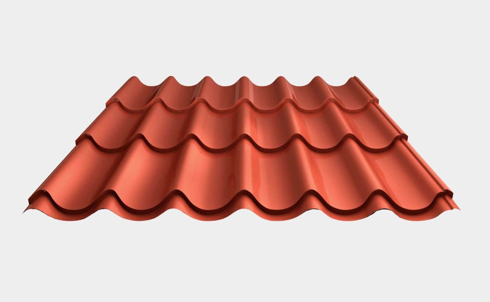 Ziegelrote Pfannenbleche, ideal für die Dacheindeckung mit traditioneller Optik und moderner Funktionalität