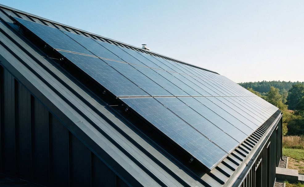 Fachgerechte PV-Anlage auf einem normkonformen Trapezblech-Dach