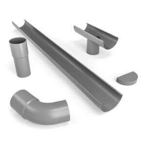 Plastmo und Plastal Dachrinnen Einzelteile aus Kunststoff (PVC) und Stahl